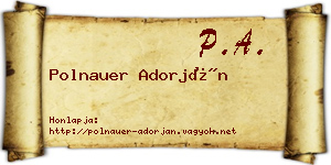 Polnauer Adorján névjegykártya